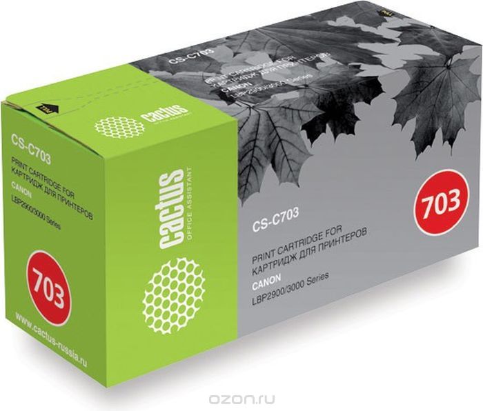 Cactus CS-C703, Black тонер-картридж для Canon LBP2900/3000Series