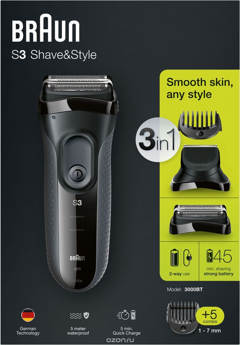  Braun Series 3 Shave&Style 3000BT   3--1