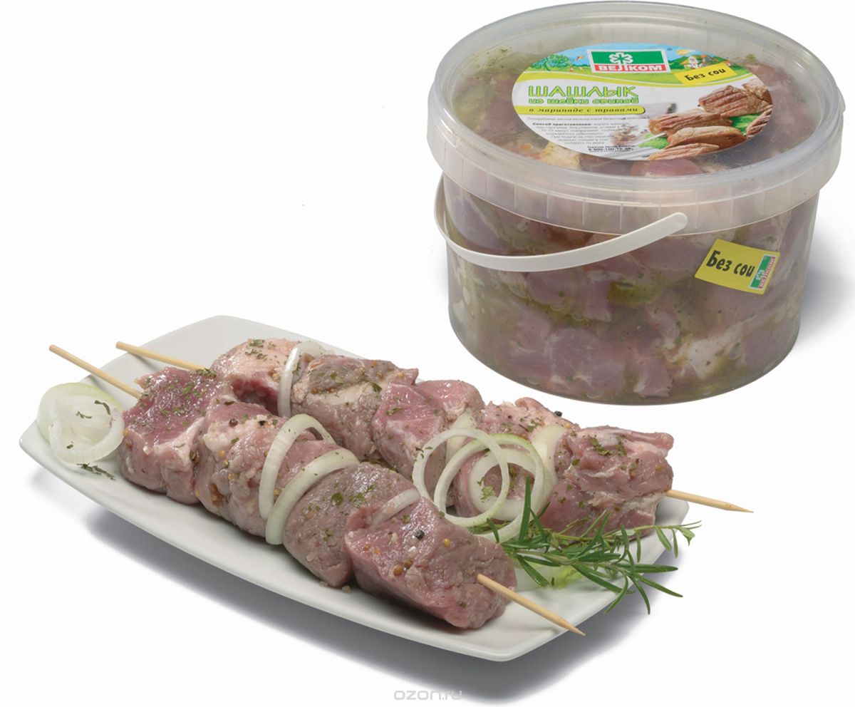 Велком Шашлык из свиной шейки с травами, 2 кг